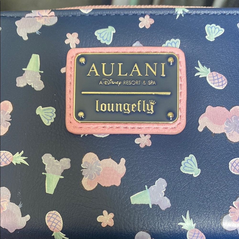 Aulani Loungefly Navy Bag with Pastel Print